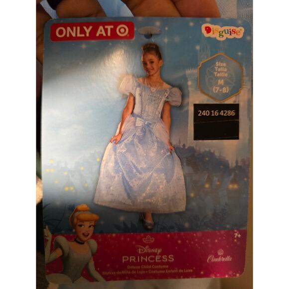 Disney Kids' Cinderella Deluxe Costume Dress Light Blue 7-8 - Picture 8 of 8